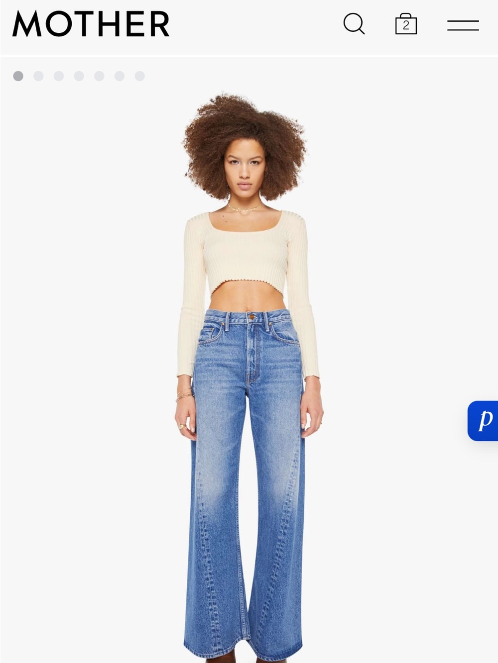 NWT MOTHER Snacks! The Lemon Twist  High-Rise Wide Leg Jeans